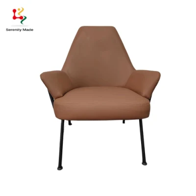 Commercial Grade Furniture Leather PU Upholstery Backrest Metal Frame Sofa Armchair